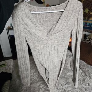 Ribbed Knit Long Sleeve Bodysuit Super Soft